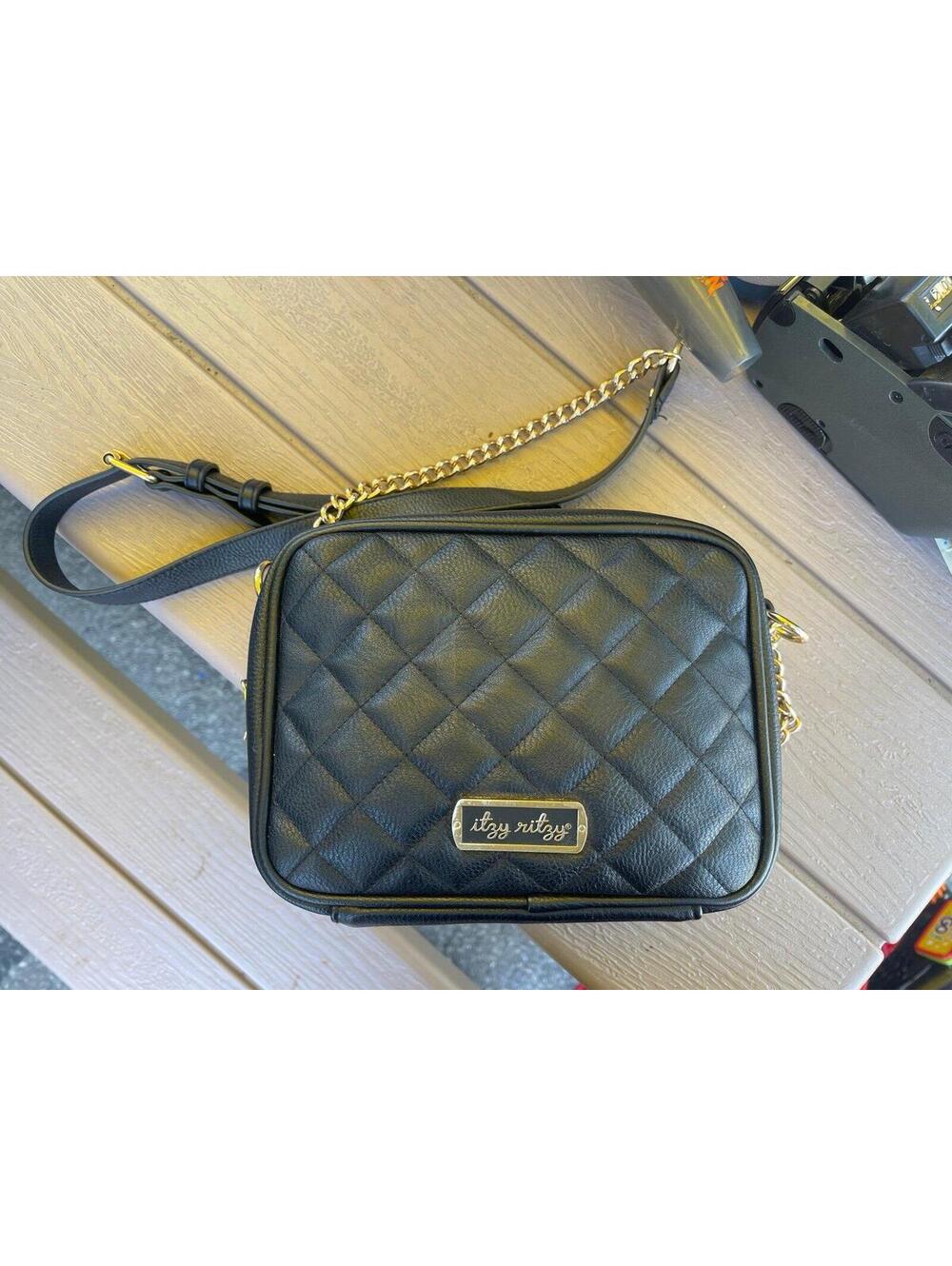 Itzy Ritzy Black Double Take Crossbody Diaper Bag